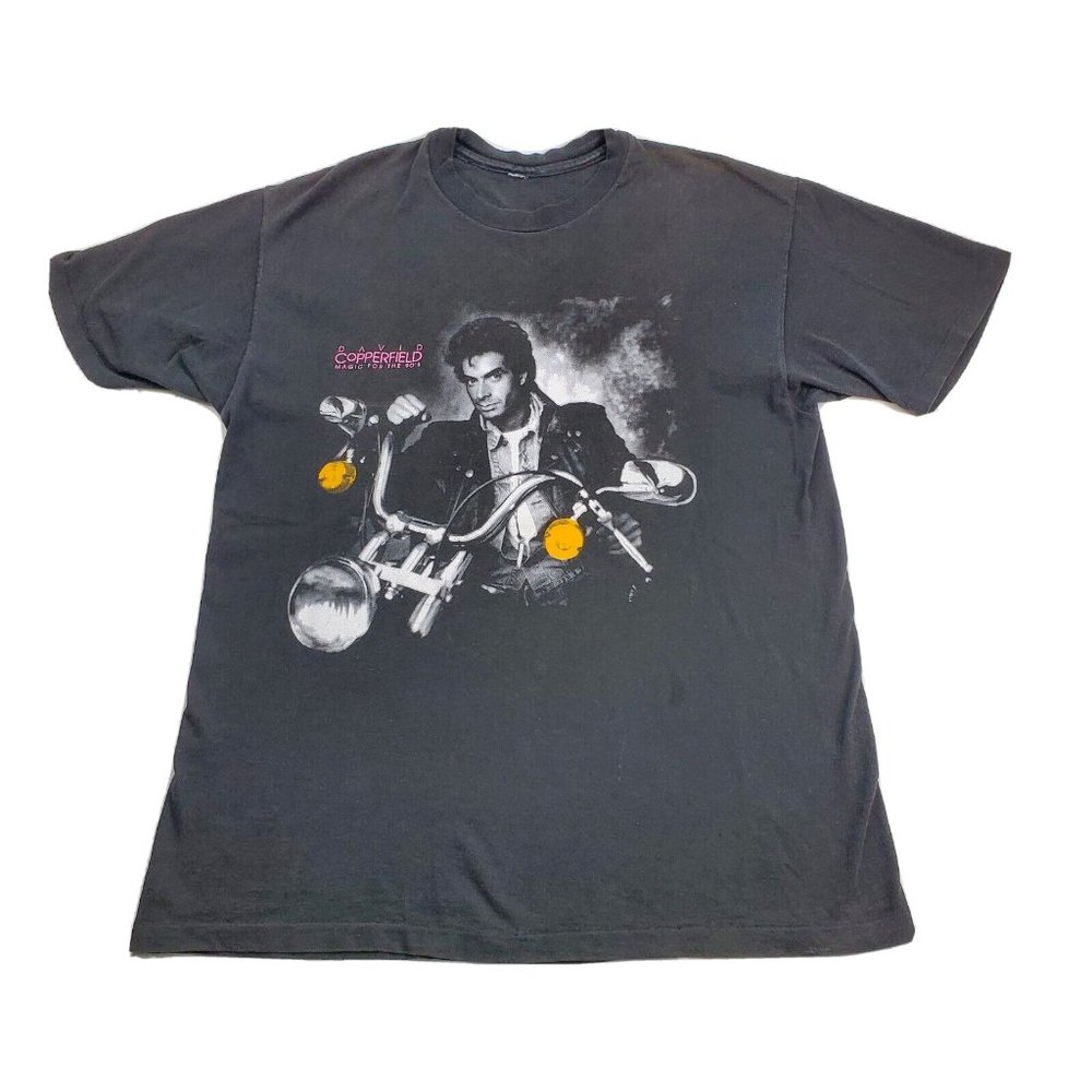 Vtg David Copperfield Magic for the 90s Original T Shirt L Black Hanes Single